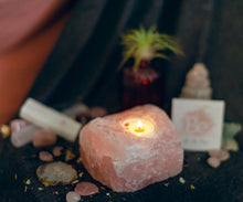 Load image into Gallery viewer, Rose Quartz Tealight Candle Holder
